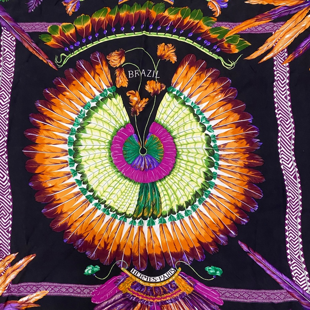 HERMES Brazil Bourthoumieux Brazil Vintage Scarf 1998